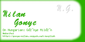 milan gonye business card